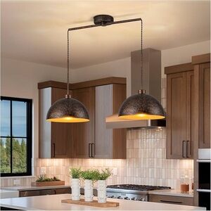 2 Light Copper chandelier Pendant Lights Kitchen Island